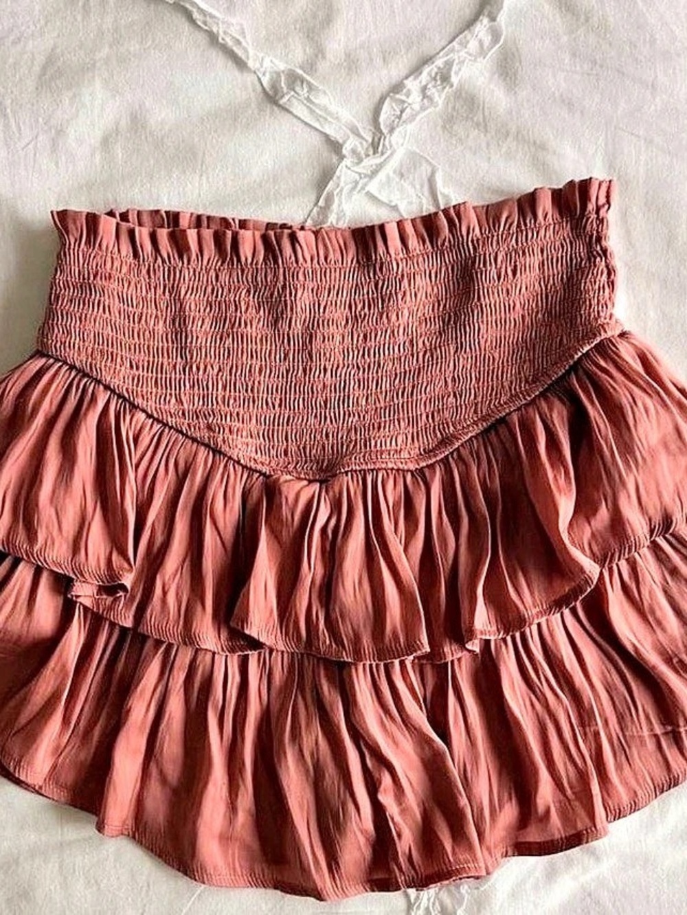 Ruffled Mini Skirt in Pink Like New